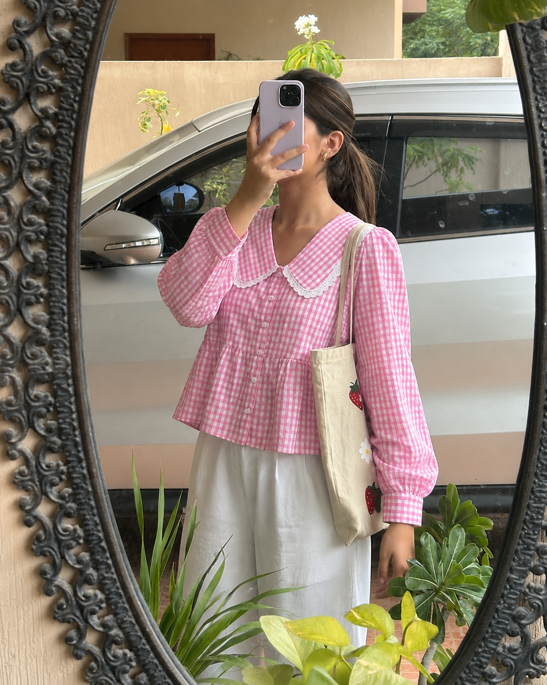 Pink Latte Peplum Shirt