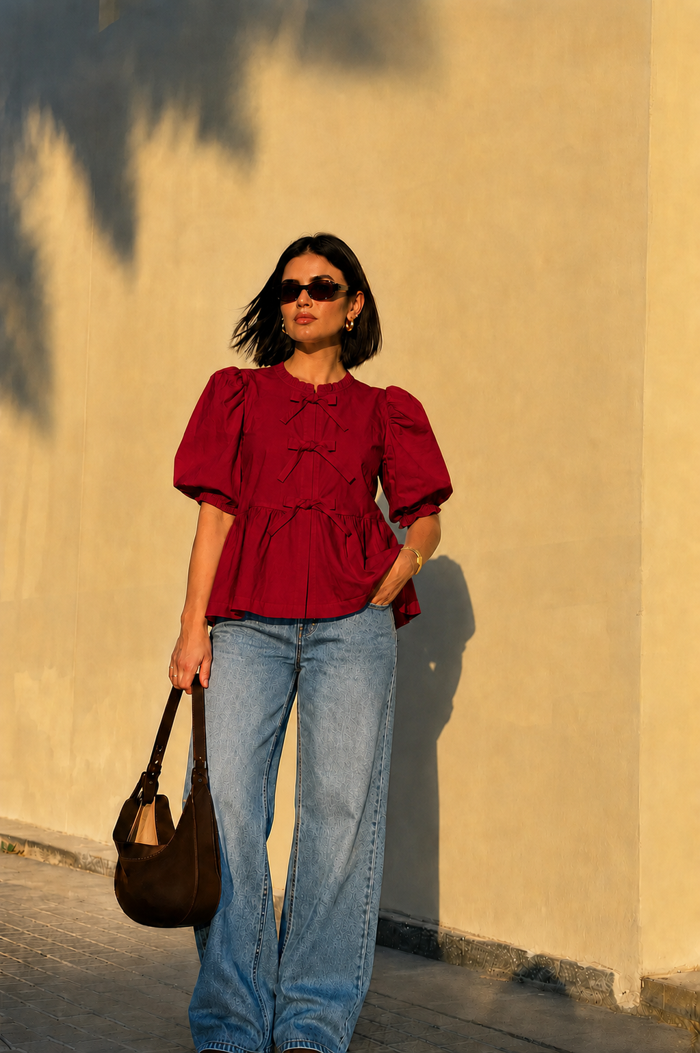 Cherry Bowmbshell Top