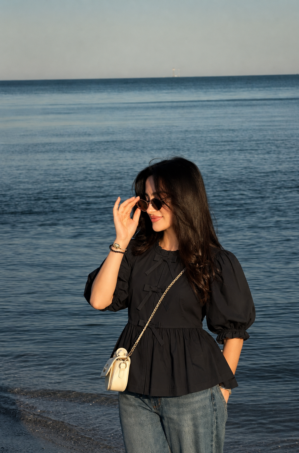 The Classic Black Poplin Top