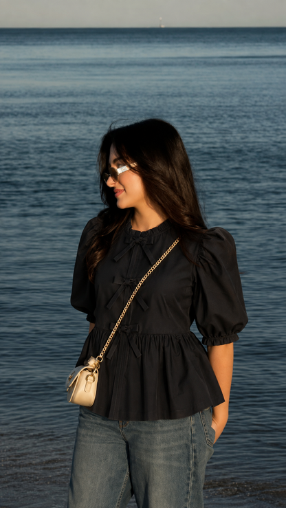 The Classic Black Poplin Top