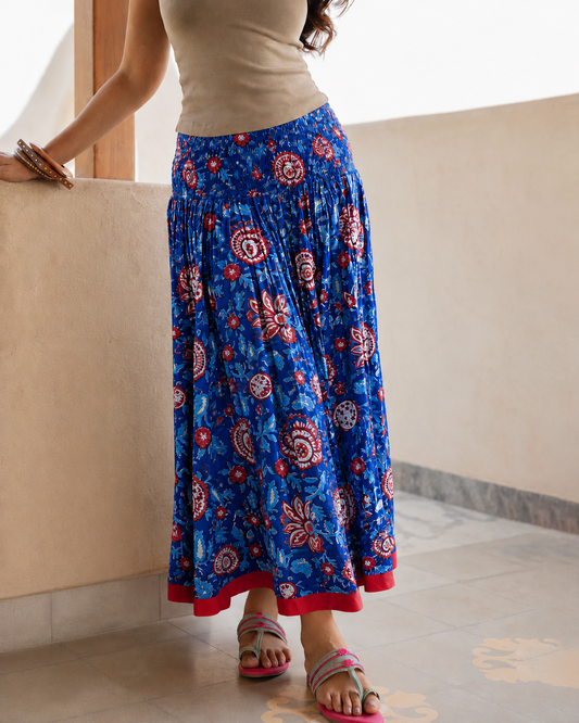 Indigo Bloom Skirt