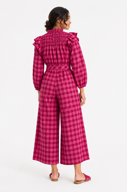Berry Checkmate Jumpsuit