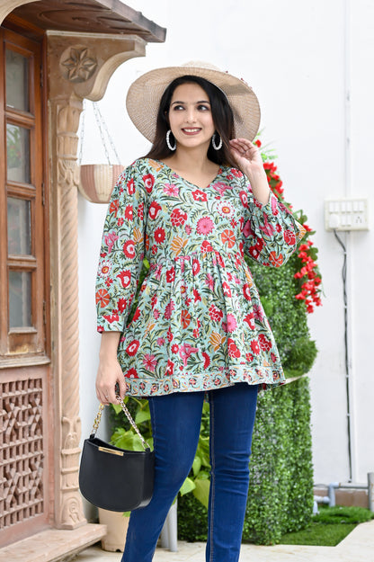 Mint Blossom Delight Top