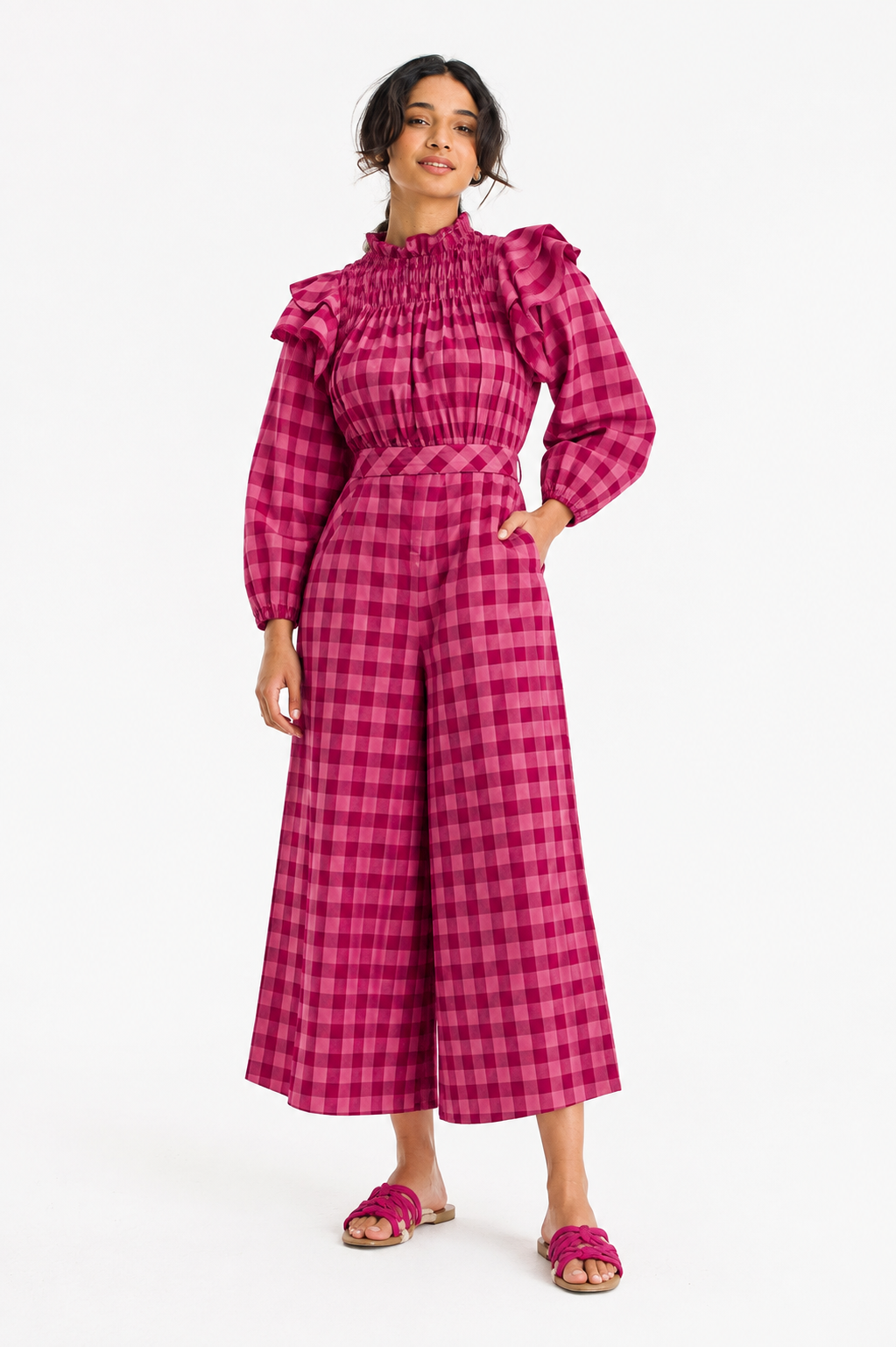 Berry Checkmate Jumpsuit