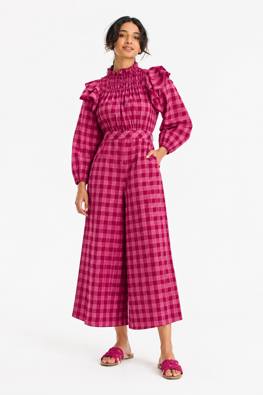 Berry Checkmate Jumpsuit