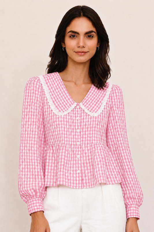 Pink Latte Peplum Shirt