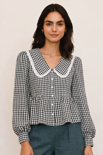 The Checkmate Peplum Top