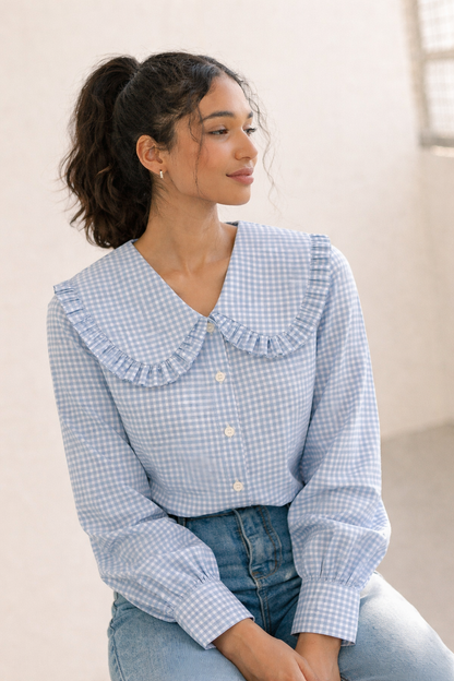 Powder Blue Gingham Shirt