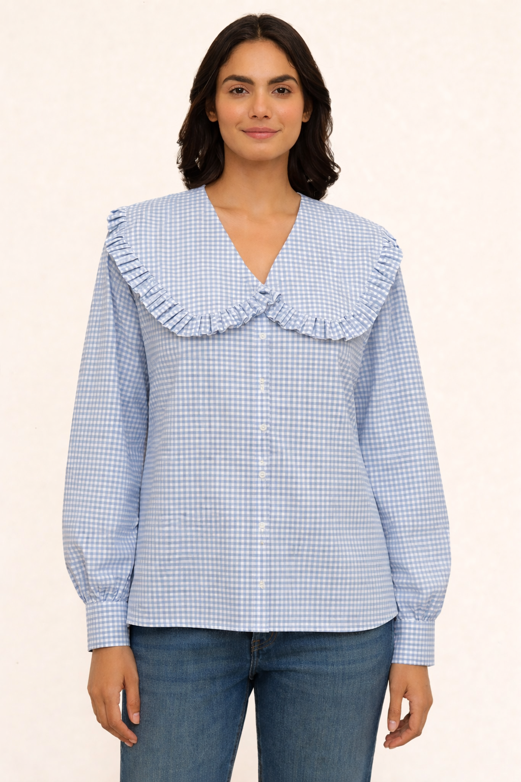 Powder Blue Gingham Shirt
