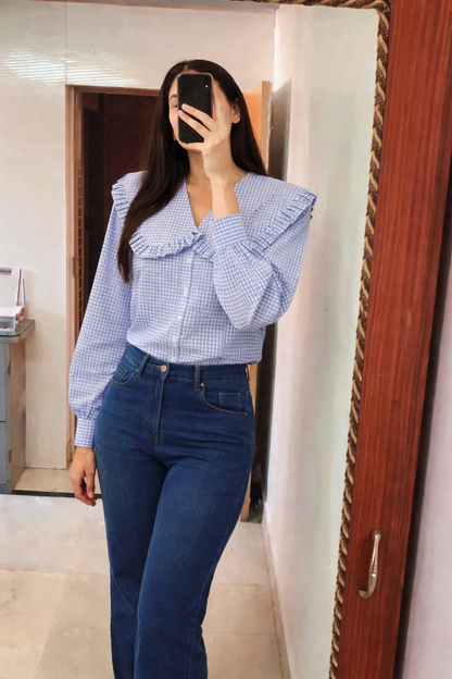 Powder Blue Gingham Shirt