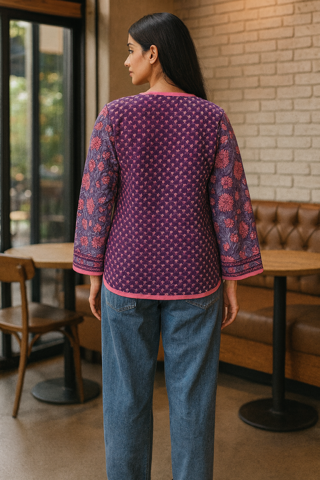 Purple Quilted Jaipur Jacket