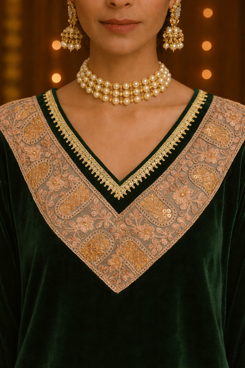Emerald Green Embroidered Co-ord Set