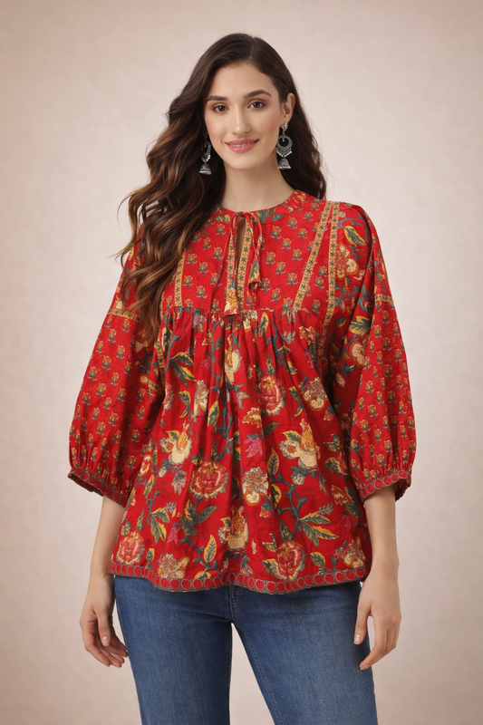 The Red Raga Boho Top