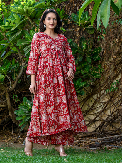 Crimson Bloom Kurta only