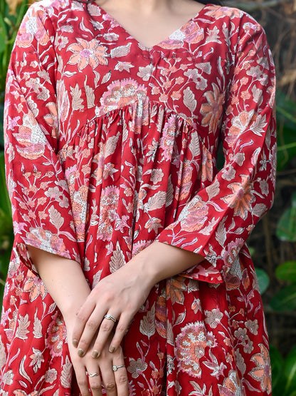 Crimson Bloom Kurta only