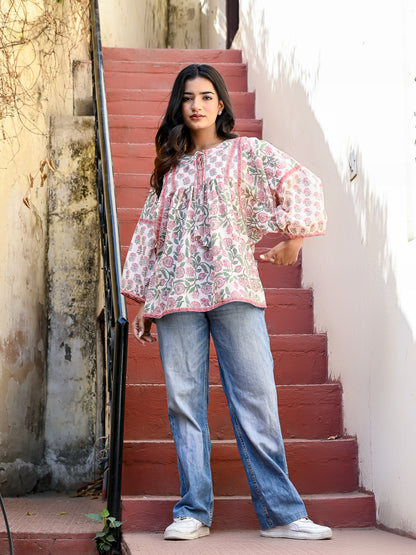 Vintage Bloom Boho Top