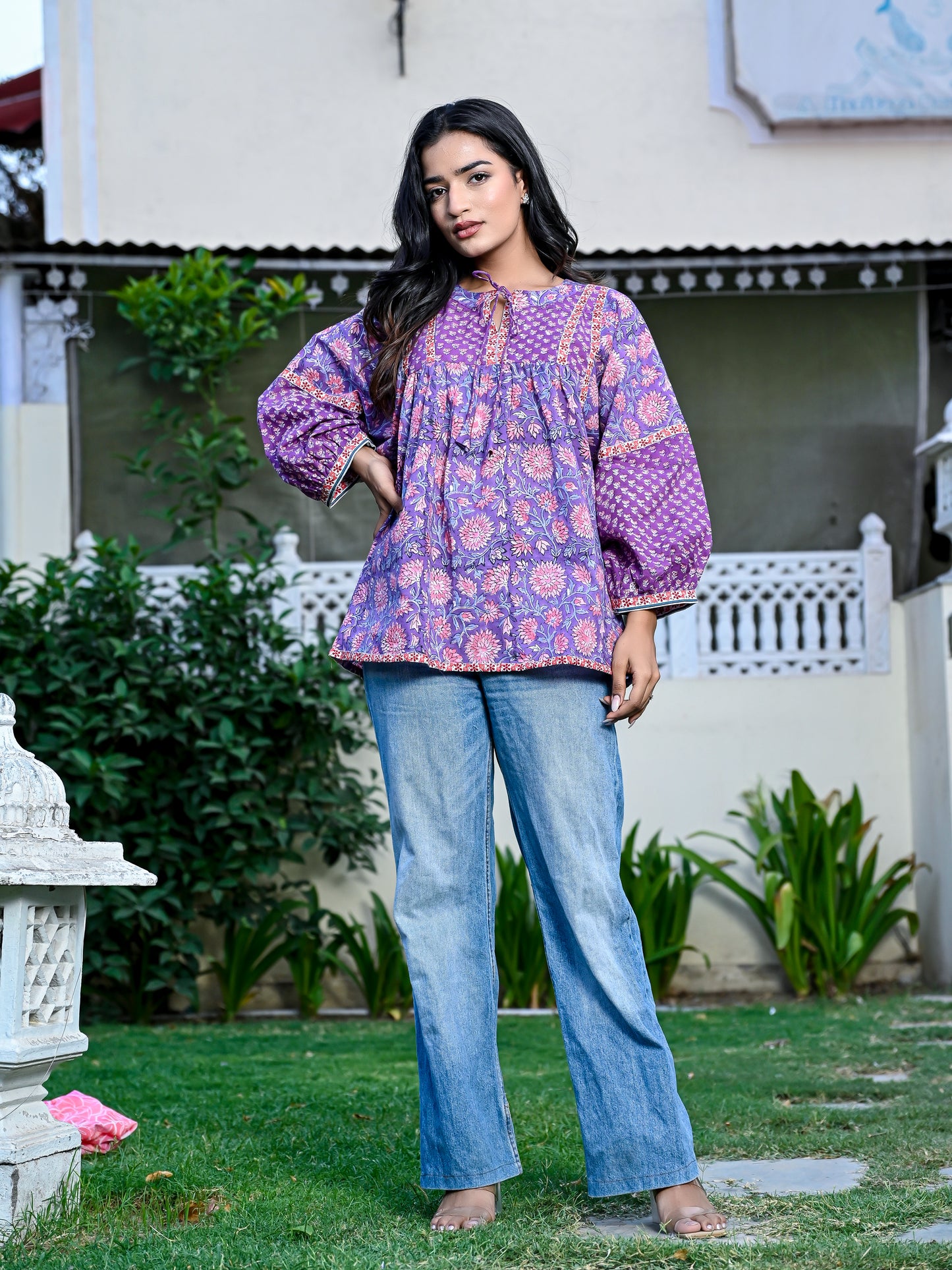 Orchid Oasis Boho Top