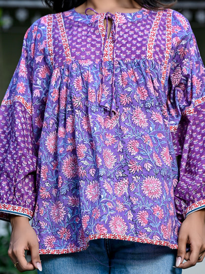 Orchid Oasis Boho Top