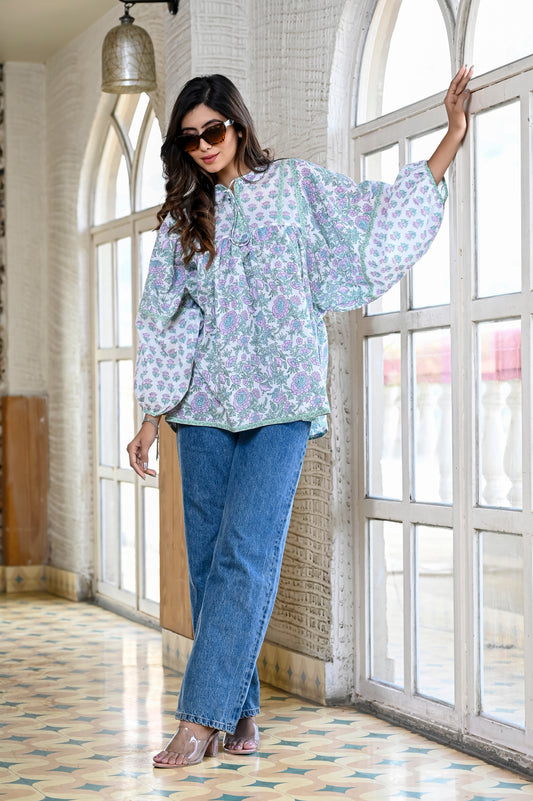 Lilac Skyline Boho Top