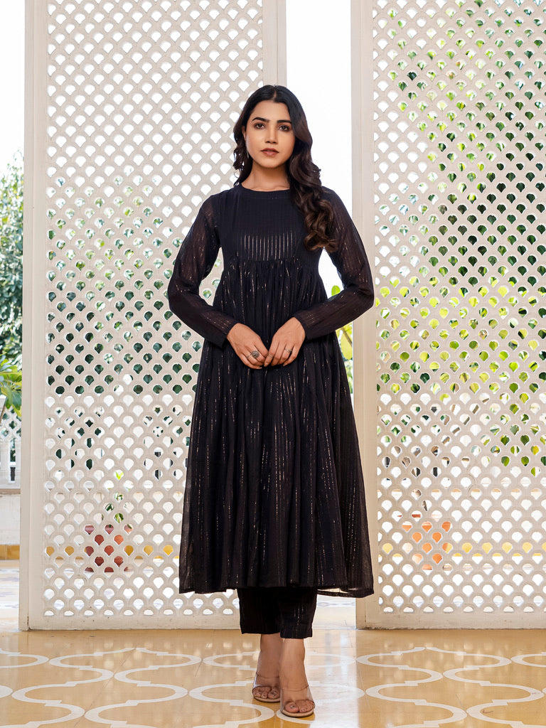 The Ultimate Black Lurex Kurta Set