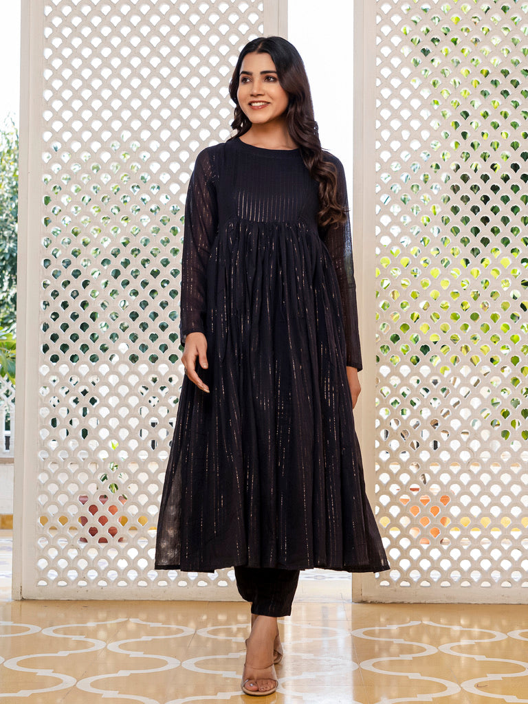 The Ultimate Black Lurex Kurta Set