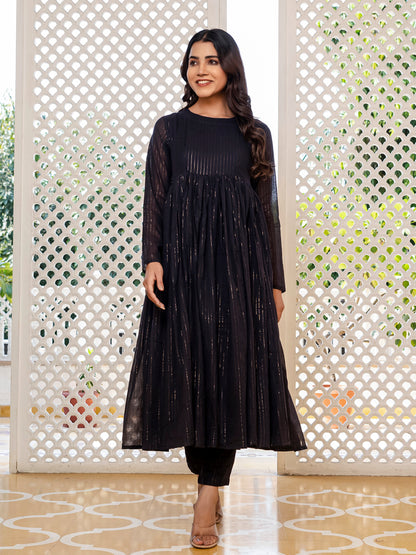 The Ultimate Black Lurex Kurta Set