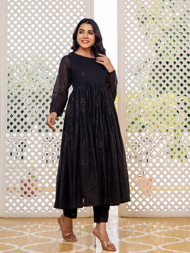 The Ultimate Black Lurex Kurta Set