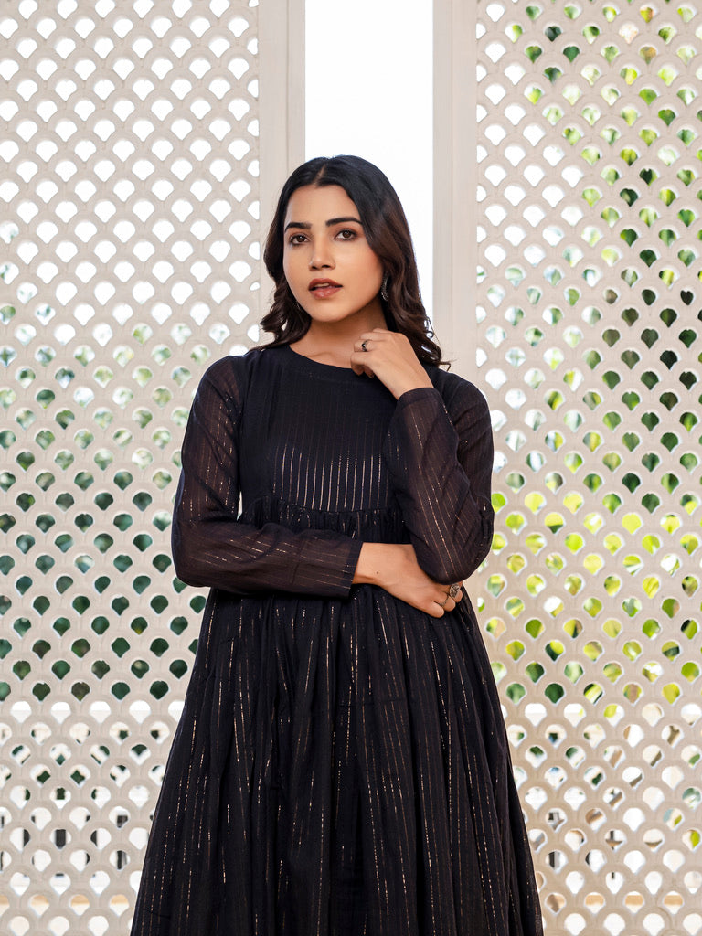 The Ultimate Black Lurex Kurta Set