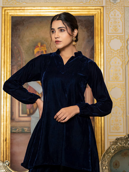 Navy Blue velvet co-ord set